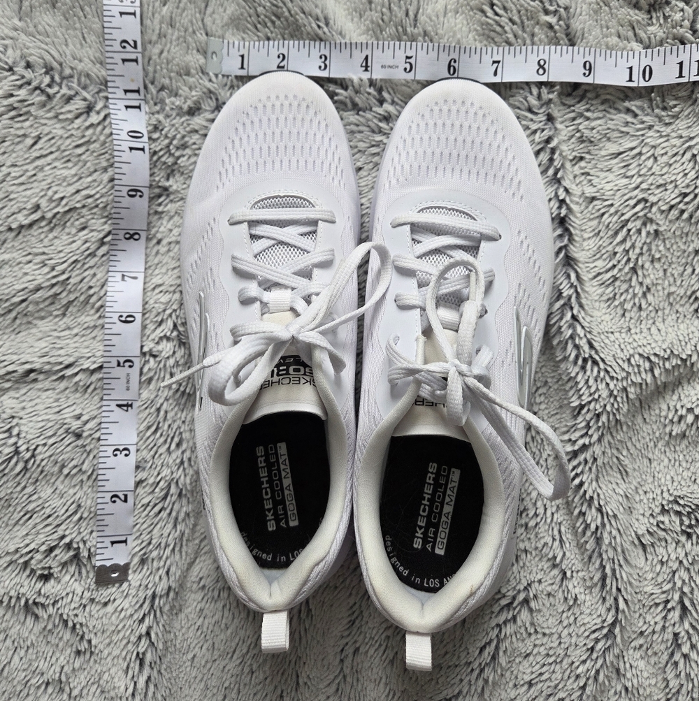 Skechers GoRun Memory Foam White Athletic Shoes - Picture 3 of 5